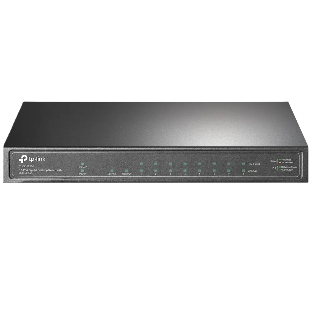 سوئیچ گیگابیتی 10 پورت دسکتاپ و PoE+ تی پی لینک TL-SG1210P