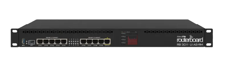 روتر شبکه 10 پورت گیگابیتی میکروتیک RB3011UiAS-RM