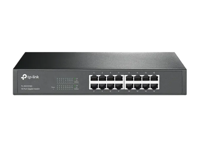 سوئیچ گیگابیتی 16 پورت و رکمونت تی پی لینک TL-SG1016D