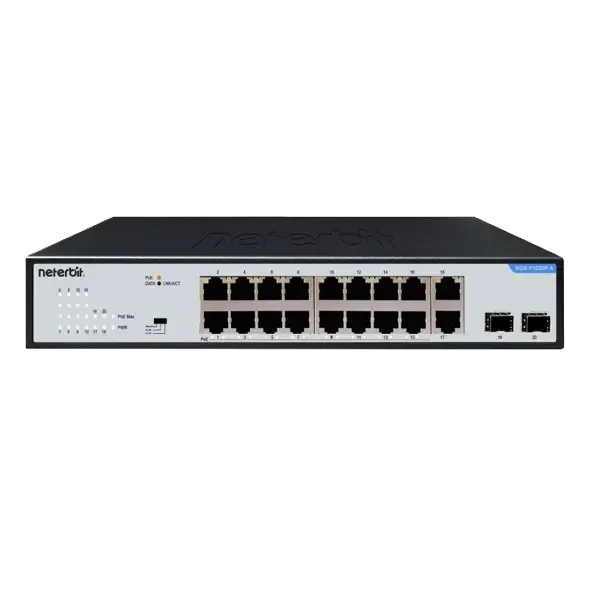 سوئیچ غیرمدیریتی 20 پورت گیگابیتی POE نتربیت NGS-F1020P-A
