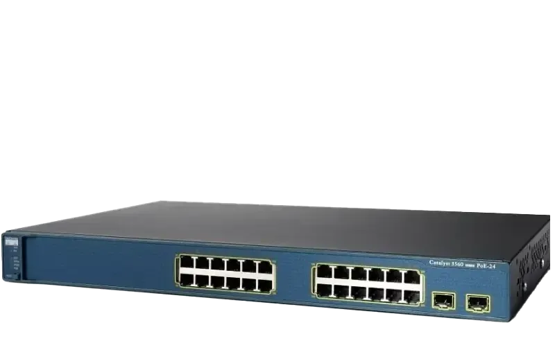 سوئیچ مدیریتی 24 پورت مگابیتی POE سیسکو WS-C3560-24PS-S - تصویر 2