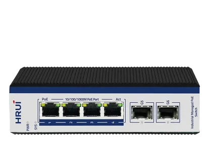 سوئیچ صنعتی 4 پورت گیگابیتی POE اچ آر یو آی HR600-AFGM-42S