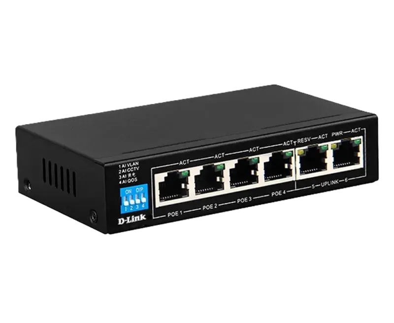 سوئیچ مگابیتی 6 پورت PoE و دسکتاپ دی لینک DES-F1006P-E - تصویر 2