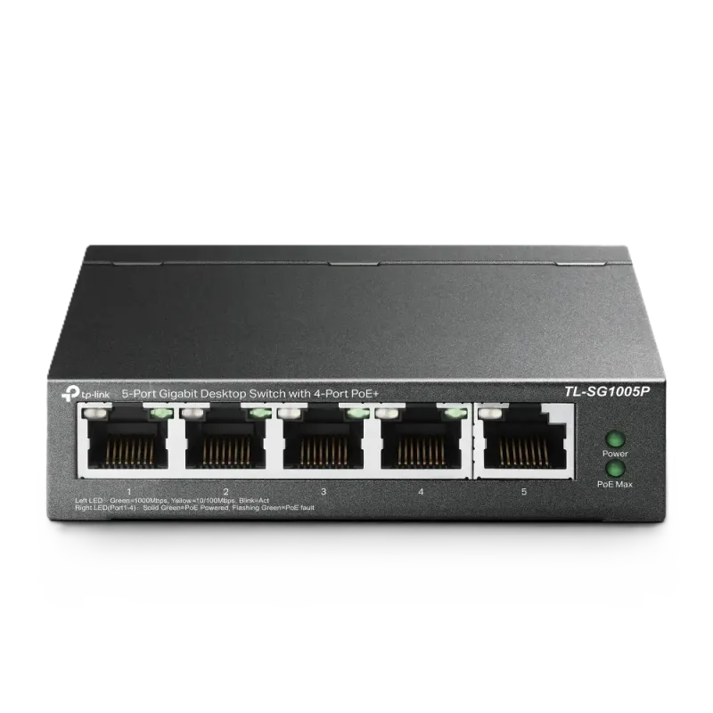سوئیچ گیگابیتی 5پورت دسکتاپ و PoE تی پی لینک TL-SG1005P