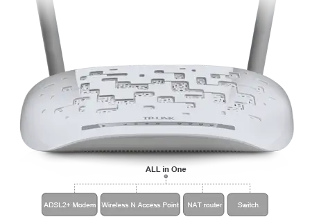 مودم روتر +ADSL2 بیسیم N300 تی پی لینک مدل TD-W8961N