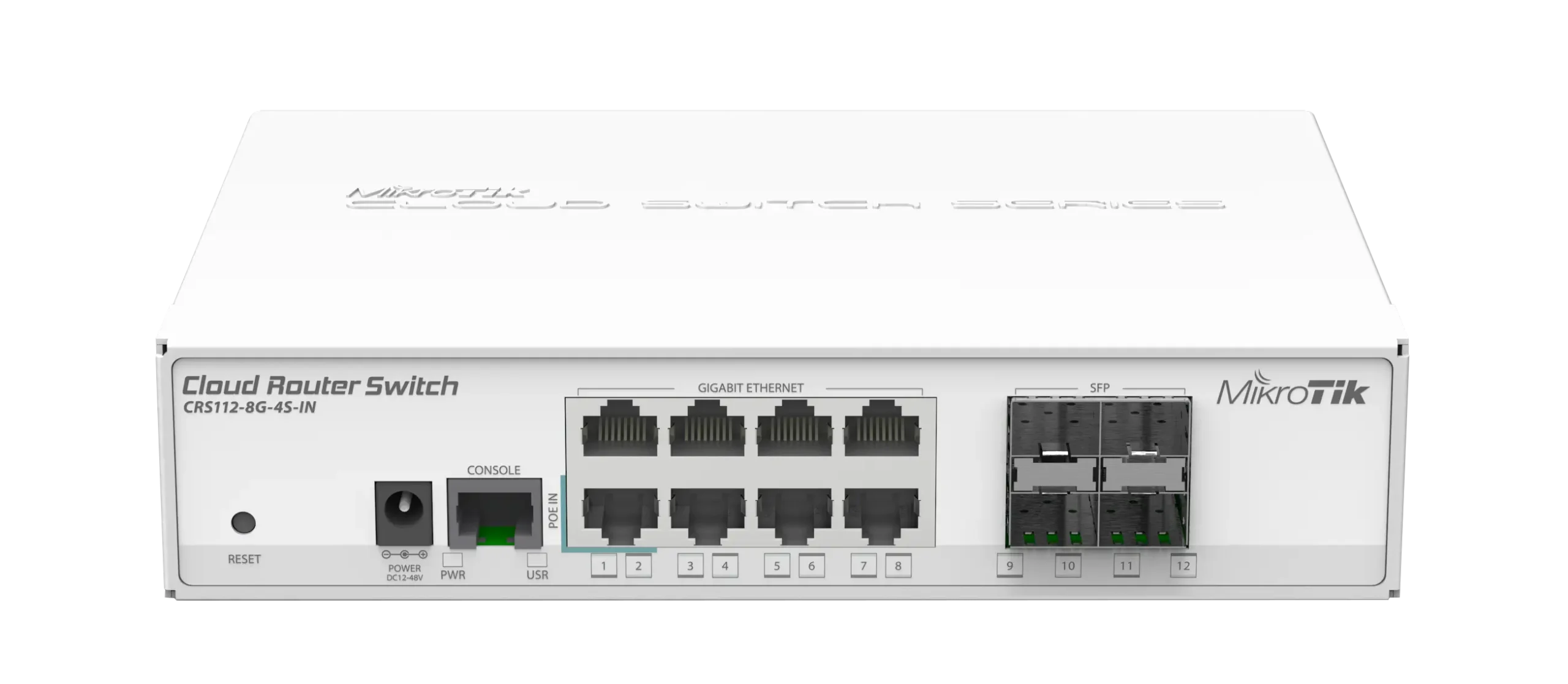 روتر سوئیچ 8 پورت گیگابیتی میکروتیک مدل CRS112-8G-4S-IN