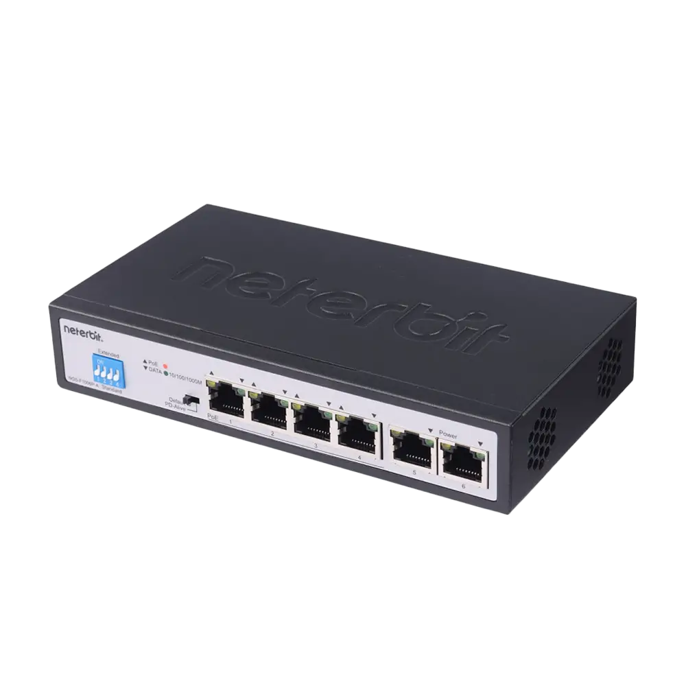 سوئیچ غیرمدیریتی 6 پورت گیگابیتی POE نتربیت NGS-F1006P-A