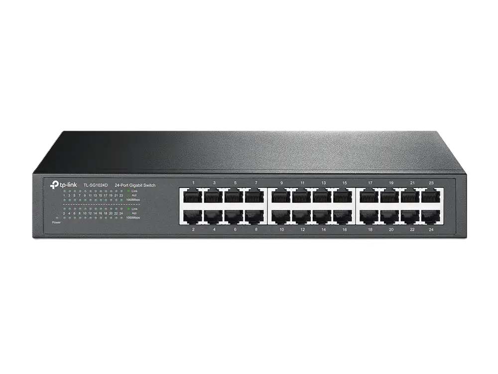 سوئیچ گیگابیتی 24 پورت و رکمونت تی پی لینک مدل TL-SG1024D