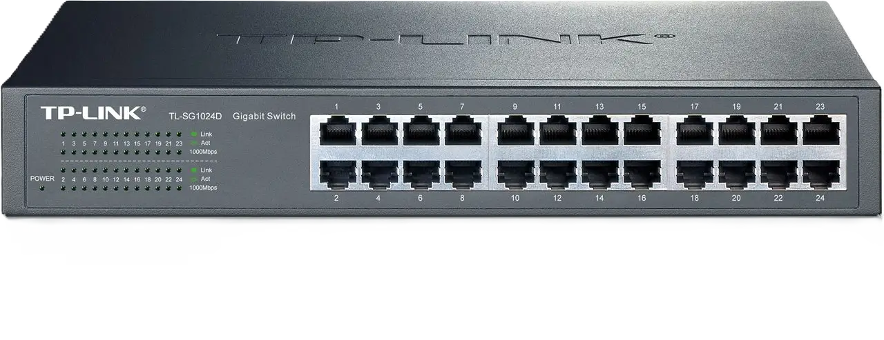 سوئیچ گیگابیتی 24 پورت و رکمونت تی پی لینک مدل TL-SG1024D