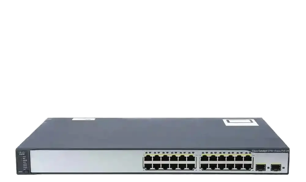 سوئیچ مدیریتی 24 پورت مگابیتی POE سیسکو مدلWS-C3750V2-24PS-S