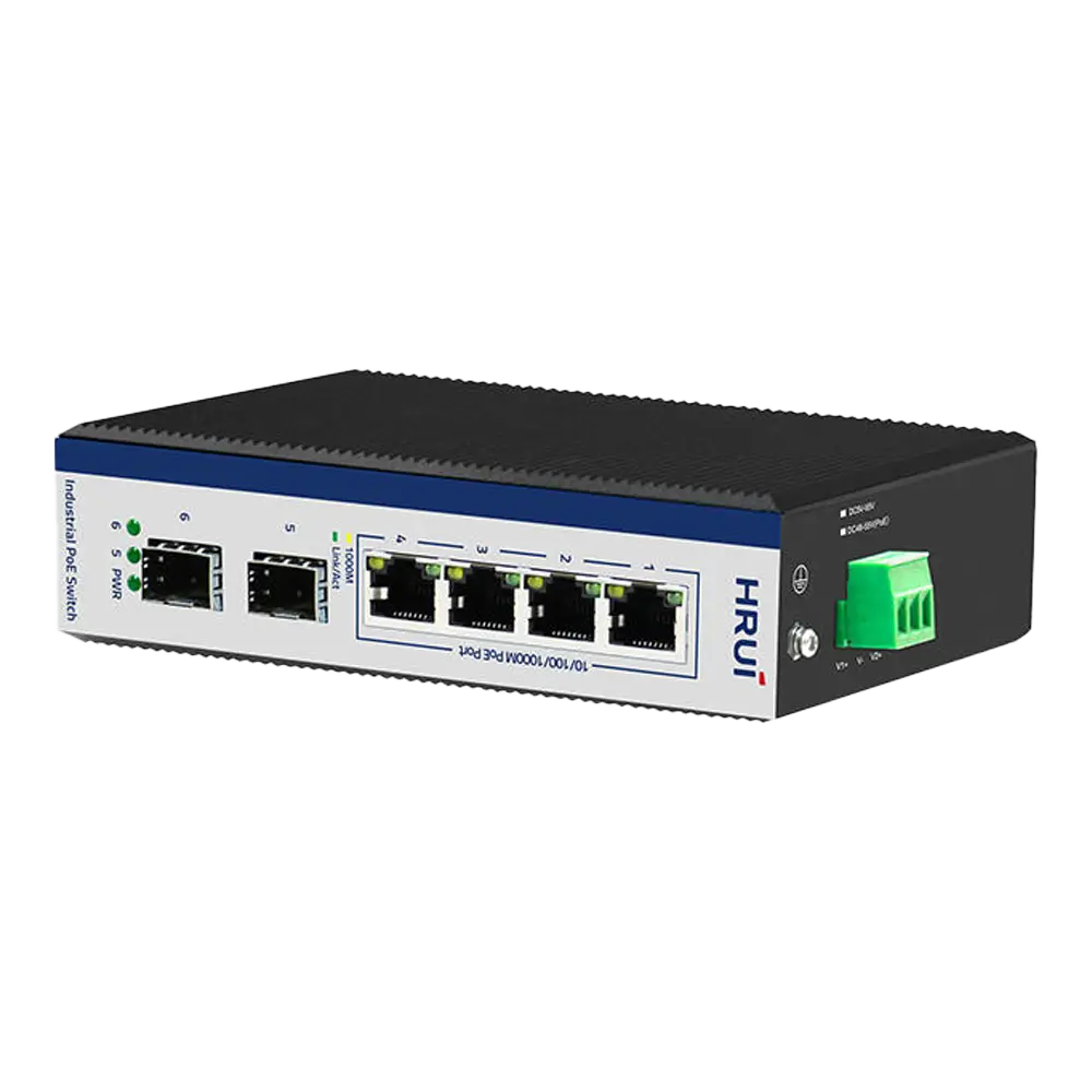 سوئیچ صنعتی 4 پورت گیگابیتی POE اچ آر یو آی HR600-AFG-42S