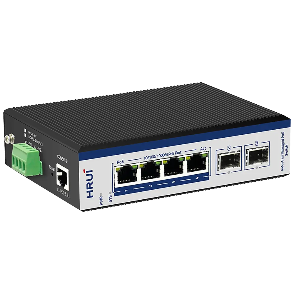 سوئیچ صنعتی 4 پورت گیگابیتی POE اچ آر یو آی HR600-AFGM-42S