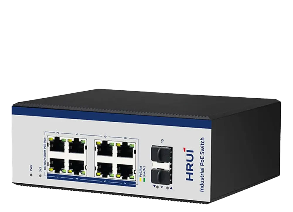 سوئیچ صنعتی 8 پورت گیگابیتی POE اچ آر یو آی HR600-AFGM-82S