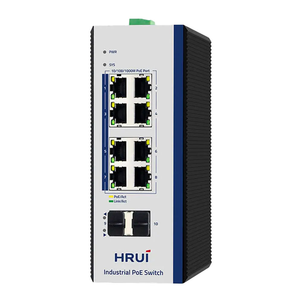سوئیچ صنعتی 8 پورت گیگابیتی POE اچ آر یو آی HR600-AFGM-82S