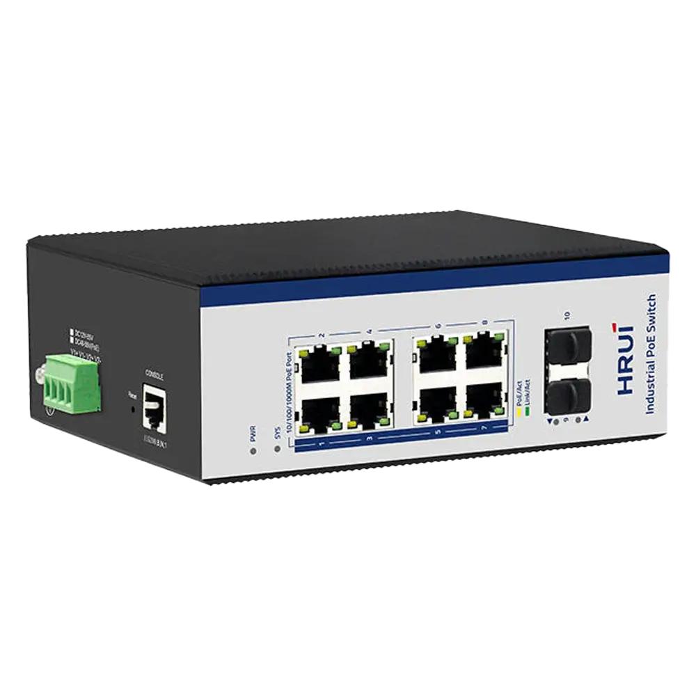 سوئیچ صنعتی 8 پورت گیگابیتی POE اچ آر یو آی HR600-AFGM-82S