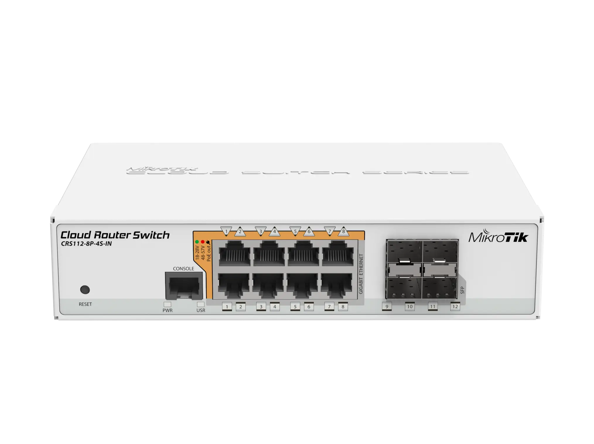 روتر سوئیچ 8 پورت گیگابیتی میکروتیک مدل CRS112-8P-4S-IN