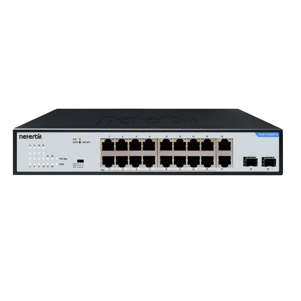 سوئیچ غیرمدیریتی 20 پورت گیگابیتی POE نتربیت NGS-F1020P-A