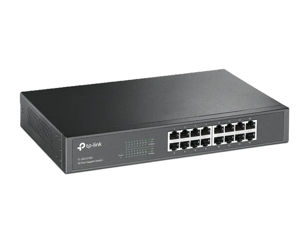 سوئیچ گیگابیتی 16 پورت و رکمونت تی پی لینک TL-SG1016D