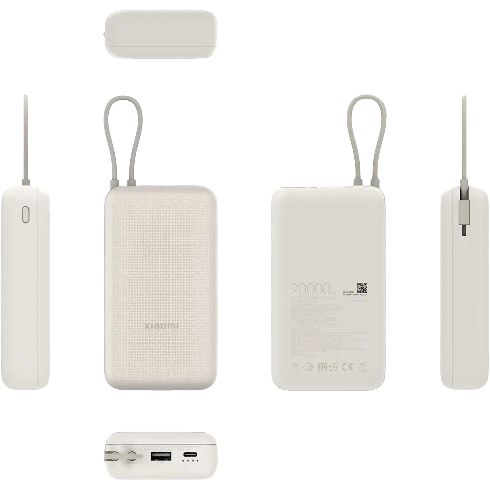 پاوربانک شیائومی 33 وات Redmi PB2030MI ظرفیت 20000 با کابل